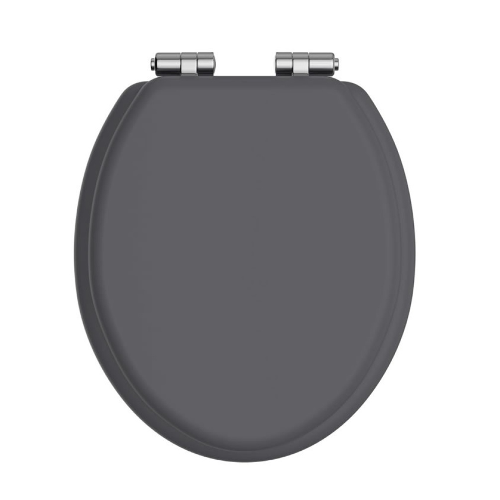 Heritage Graphite Soft Close WC Seat With Chrome Hinges